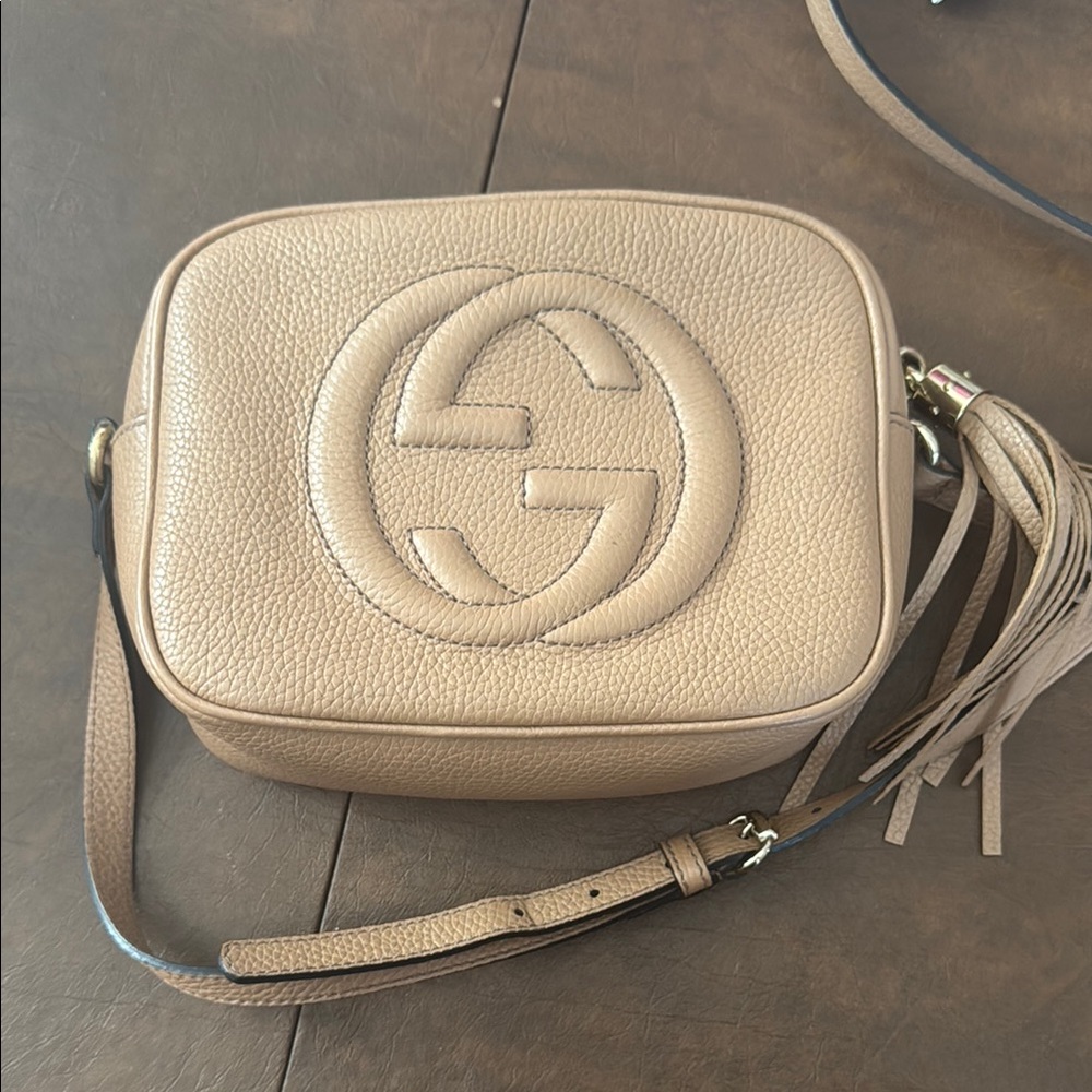 Gucci Beige Leather Crossbody Bag